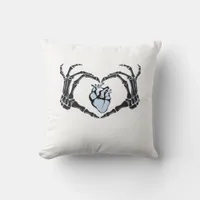 Skeleton Heart Hands Classic Design For Halloween Throw Pillow