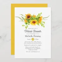 Boho Sunflowers Virtual Bridal or Baby Shower Invitation