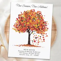 New Season New Address Autumn We've Moved Moving Announcement Postcard