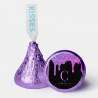 Purple Hot Pink Sparkle Glitter Drips Monogram Hershey®'s Kisses®