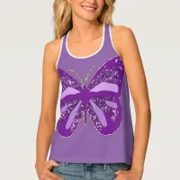 Fibromyalgia Purple Butterfly Awareness Ribbon Tank Top