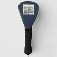 World's Best Dog Dad Paw Prints Pet Photo on Navy Golf Head Cover