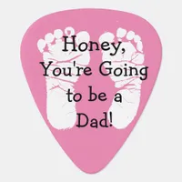 'Honey, You're Going to be a Dad" White Footprints Guitar Pick