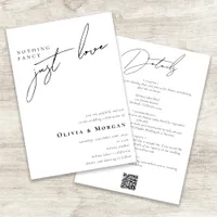 Nothing Fancy Just Love Script QR Code Wedding Invitation