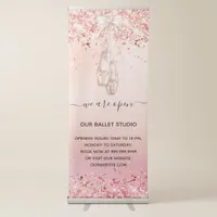 Reopening rose gold pink ballet dance school retractable banner