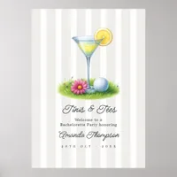 Cloud Dancer Martini Golf Bridal Party Welcome Poster