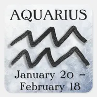 Zodiac Sign Aquarius Horoscope Astrology Square Sticker