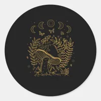 Goblincore Aesthetic Academia Cottagecore Mushroom Classic Round Sticker