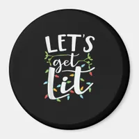 Let's Get Lit Christmas Lights Creative Classic Magnet