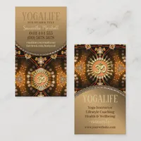 Yoga Life Caramel Gold OM New Age Business Card