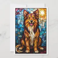 Stained Glass Style Mixed Breed Dog Flat Card
