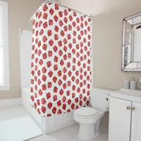 Red Dice Pattern Casino Craps Game Shower Curtain