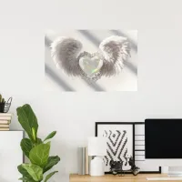 *~*~ Heart Angel Wings  AP78 Opal Crystal Poster