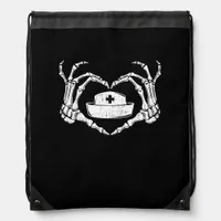 Skeleton Hand Heart - Halloween Costume Nurse Drawstring Bag