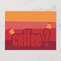 Retro Fall Color Coffee Postcard