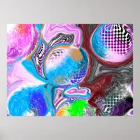 Colorful Digital Modern Abstract Art Poster