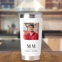 Photo monogram initials name guy insulated tumbler