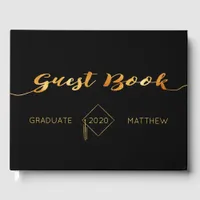 Black gold graduation party class 2025 guest book