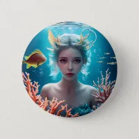 Pretty Mermaid Under the Water Button