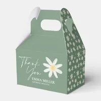 Floral Sage Green Thank You Favor Boxes