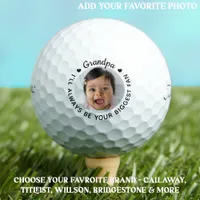 GRANDPA - Modern Personalized Photo - Golfer Golf Balls