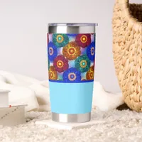 Stained Glass Abstract Red Green Blue Orange Insulated Tumbler