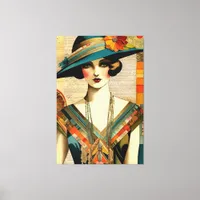 Vintage Fashion Woman Canvas Print