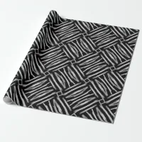 Black and White Tribal Stripes  Wrapping Paper