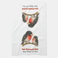 Stunning Rose Breasted Grosbeak Kitchen Towel
