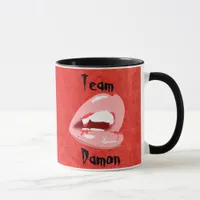 Team Damon Vampire Lips Coffee Mug