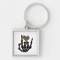 Skeleton Heart Hands Classic Keychain