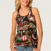Creepy Carnival Clown Zombie Halloween Tank Top
