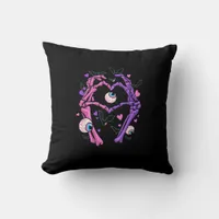 Heart Skeleton Hands - Halloween Pastel Goth Eyeba Throw Pillow