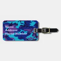 Dark Blue and Purple Camouflage Luggage Tag