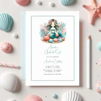 “One-der the Sea” Mermaid First Birthday Party Invitation