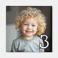 Personalized Photo and Age Refrigerator  Magnet