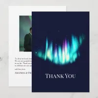 Northern Lights Aurora Borealis Wedding Photo Thank You Card