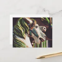 Carousel Horses Summer Days at the Fair Postcard