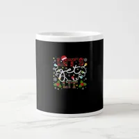 Let's Get Lit Drinking Santa Christmas Lights Giant Coffee Mug