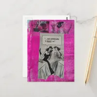 Womens Vintage Ads on Pink Collage Postcard