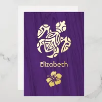 Rustic Tropical Bridal Shower Foil Invitation