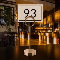 Restaurant Minimalist Black White Rectangle Table Number