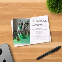 St. Patrick's Party Dogs Shamrocks Custom Photo Acrylic Invitations