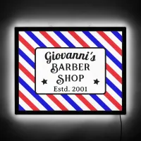 Barbershop Striped Custom LED Sign