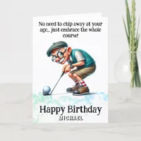 *~*  Funny Age Senior AP94  Golfer Birthday Card