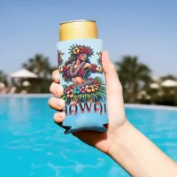 Hawaii | Hawaiian Hula Dancer Personalized Seltzer Can Cooler