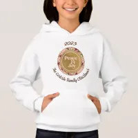 Peace & Joy Pink Gold Family Name Christmas Hoodie