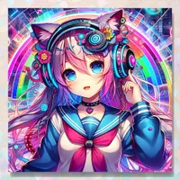 Glitchcore Colorful Anime Girl Artwork  Poster