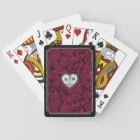 Gothic Hallowedding Heart Paisley Burgundy ID866  Poker Cards