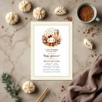 A Little Dumpling Mocha Mousse Baby Shower Invitation